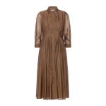 Max Mara Vetro Organza Shirt Dress in Honey | Shirtdress | Coveti