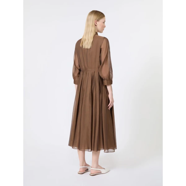 Max Mara Vetro Organza Shirt Dress in Honey | Shirtdress | Coveti