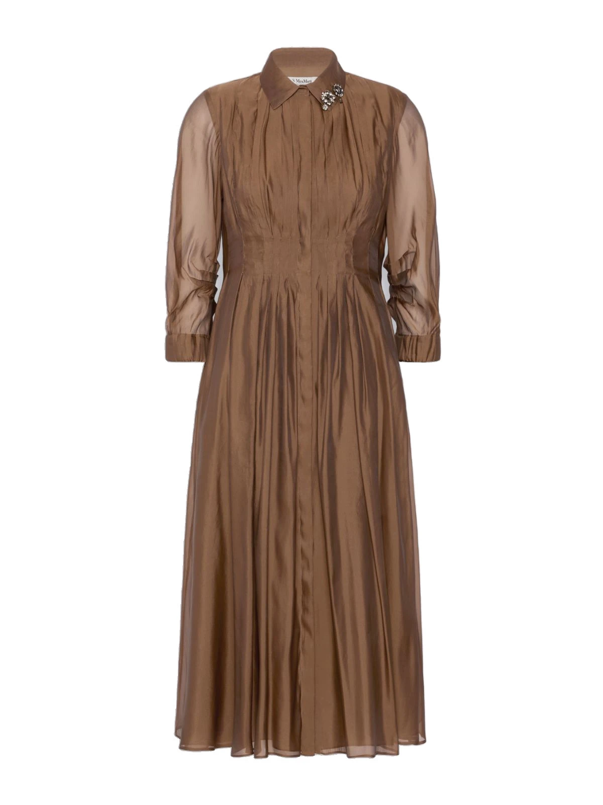 Max Mara Vetro Organza Shirt Dress in Honey Max Mara Vetro Organza Shirt Dress in Honey | Shirtdress | Coveti
