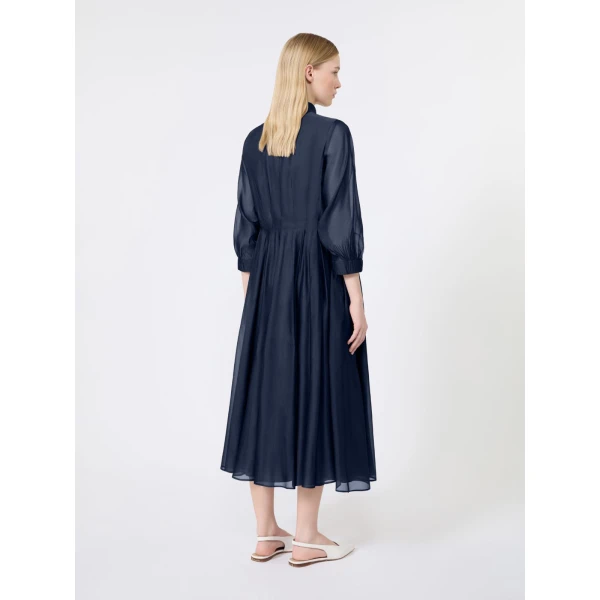 Max Mara Vetro Organza Shirt Dress in Ultramarine | Shirtdress | Coveti