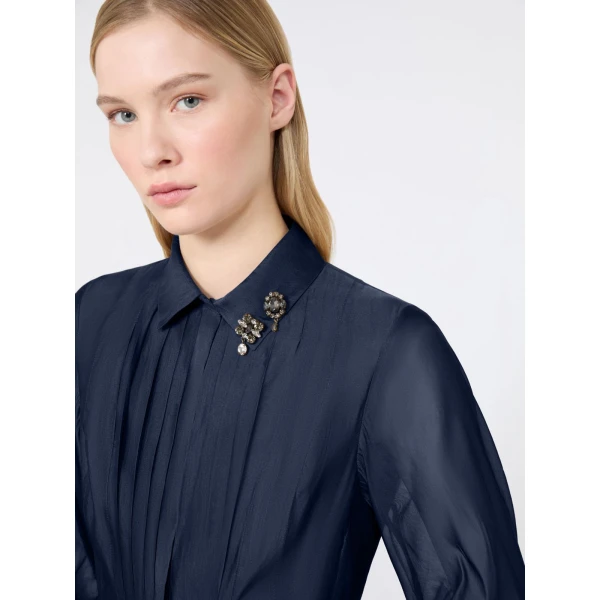 Max Mara Vetro Organza Shirt Dress in Ultramarine | Shirtdress | Coveti