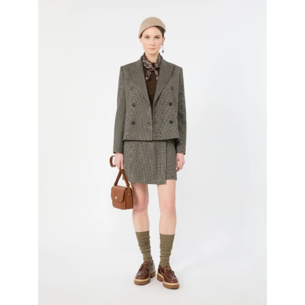 Max Mara Vetta Micro Jacquard Jersey Culottes in Brown | Tailored pants | Coveti