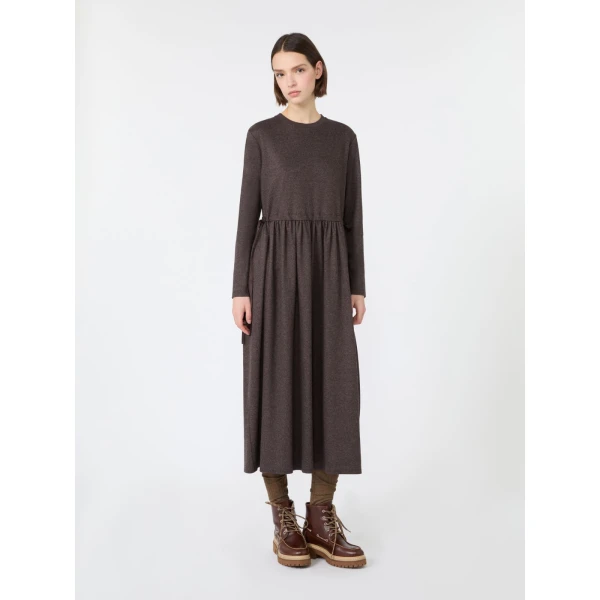 Max Mara Vettura Jacquard Jersey Maxi Dress in Brown | Maxi Dresses | Coveti