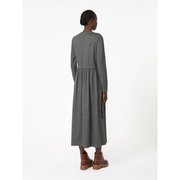 Max Mara Vettura Jacquard Jersey Maxi Dress in Medium Grey | Maxi Dresses | Coveti