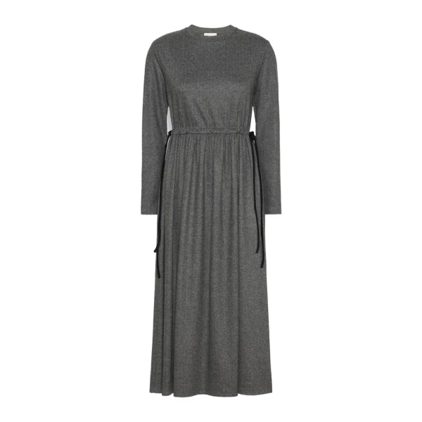 Max Mara Vettura Jacquard Jersey Maxi Dress in Medium Grey | Maxi Dresses | Coveti