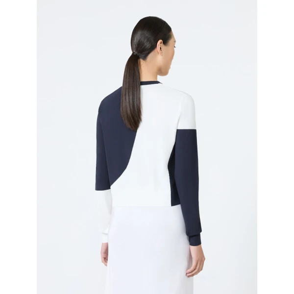 Max Mara Vetusta Slim-Fit Viscose Crepe Sweater in White | Sweaters | Coveti