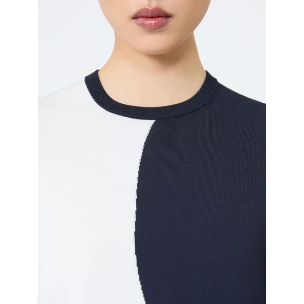 Max Mara Vetusta Slim-Fit Viscose Crepe Sweater in White | Sweaters | Coveti