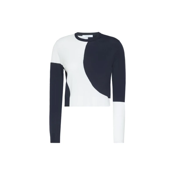 Max Mara Vetusta Slim-Fit Viscose Crepe Sweater in White | Sweaters | Coveti