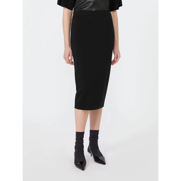 Max Mara Viale Viscose Yarn Pencil Skirt in Black | Pencil Skirts | Coveti