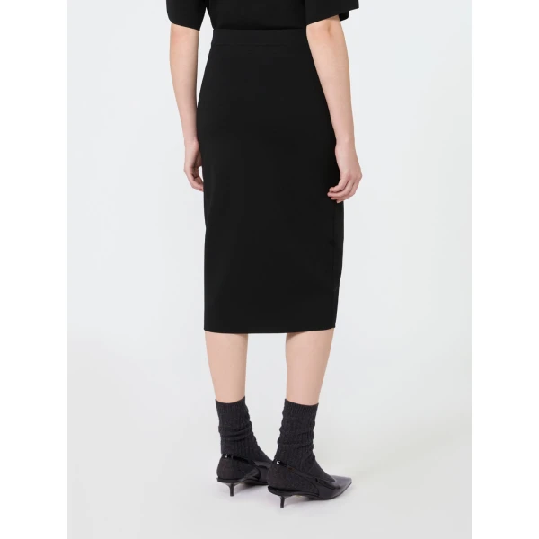 Max Mara Viale Viscose Yarn Pencil Skirt in Black | Pencil Skirts | Coveti
