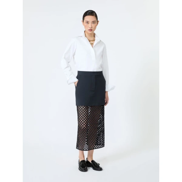 Max Mara Viale Woollen Cloth Pencil Skirt in Ultramarine | Pencil Skirts | Coveti