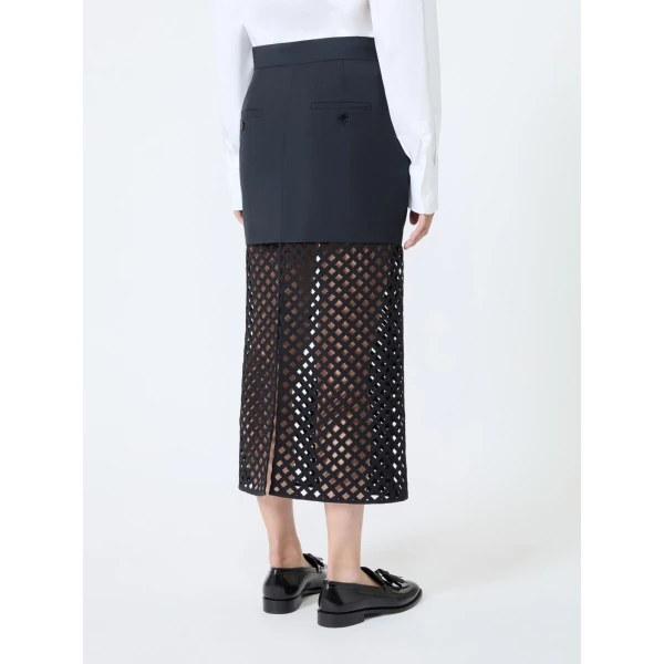 Max Mara Viale Woollen Cloth Pencil Skirt in Ultramarine | Pencil Skirts | Coveti