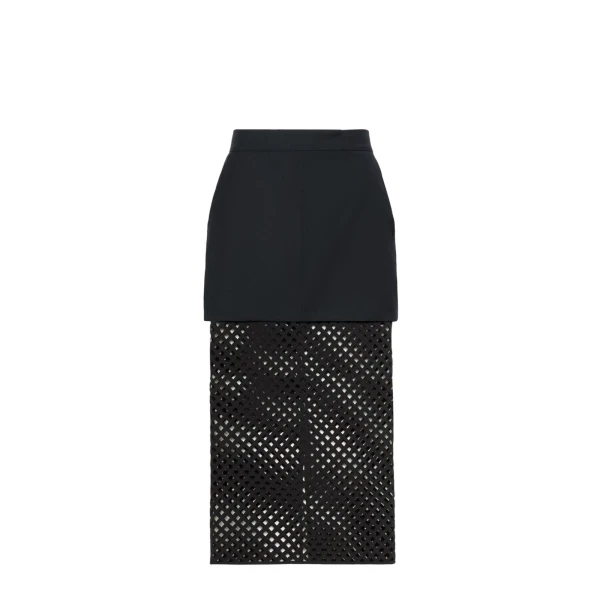 Viale Woollen Cloth Pencil Skirt in Ultramarine