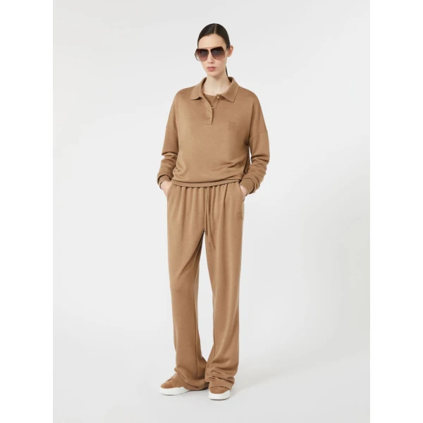 Max Mara Vicini Light Wool Jersey T-Shirt in Camel | T-shirts | Coveti