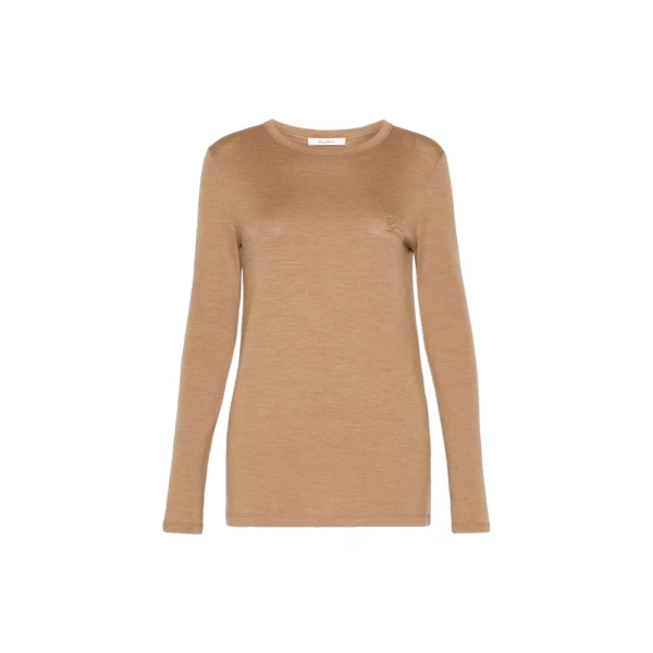 Vicini Light Wool Jersey T-Shirt in Camel