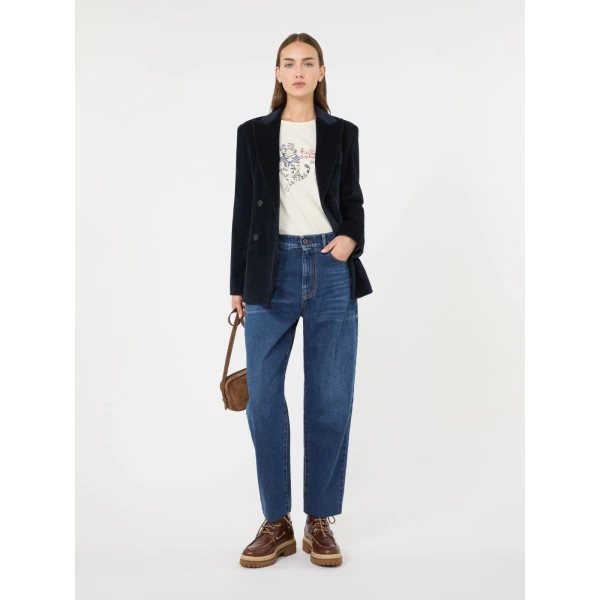 Max Mara Vicino Stretch Jersey Graphic T-Shirt in Ivory | T-shirts | Coveti