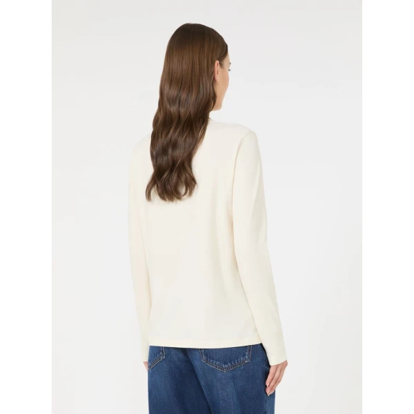 Max Mara Vicino Stretch Jersey Graphic T-Shirt in Ivory | T-shirts | Coveti