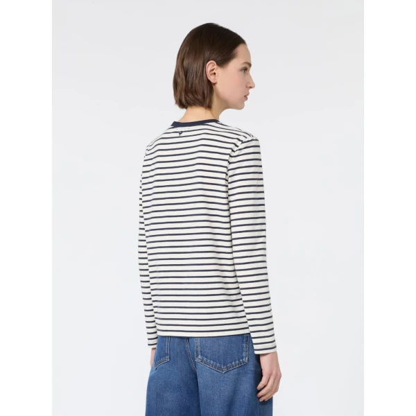 Max Mara Vicino Stretch Jersey Graphic T-Shirt in Navy | T-shirts | Coveti