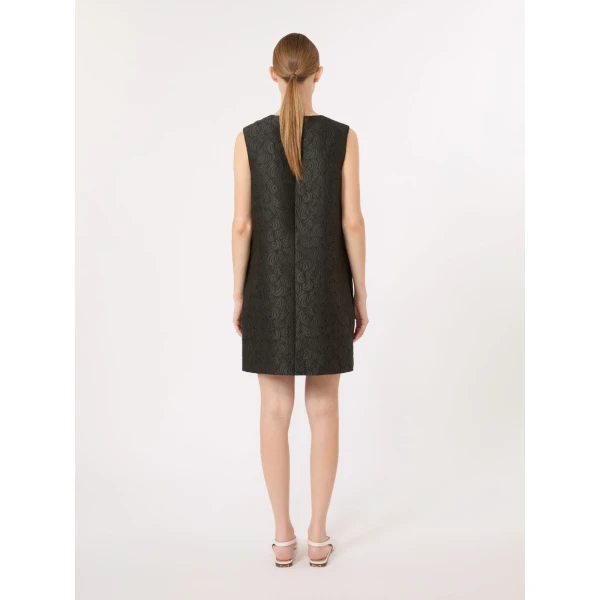 Max Mara Vicolo Cotton-Blend Jacquard Princess Dress in Dark Green | Mini Dresses | Coveti