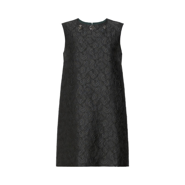 Max Mara Vicolo Cotton-Blend Jacquard Princess Dress in Dark Green | Mini Dresses | Coveti