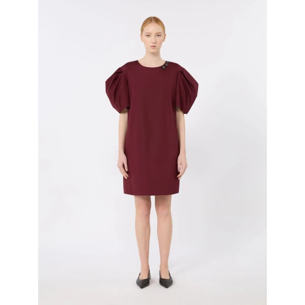 Max Mara Vicolo Cotton Poplin Short Dress in Ruby | Mini Dresses | Coveti
