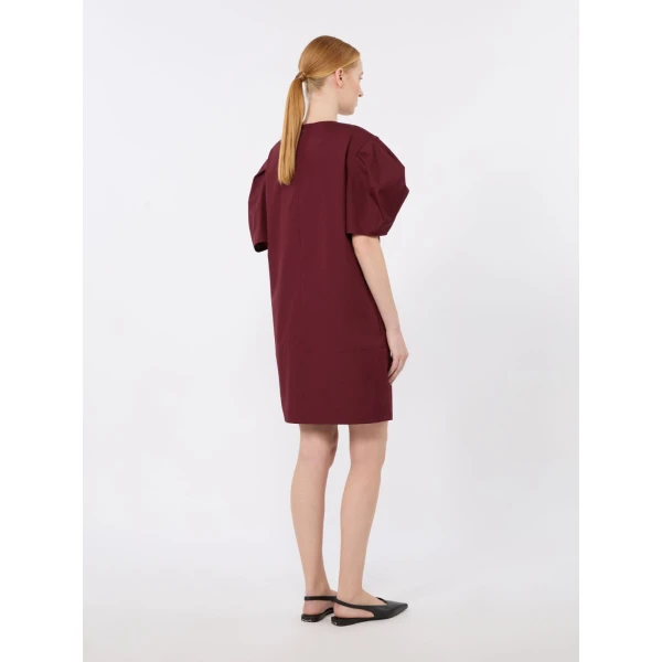 Max Mara Vicolo Cotton Poplin Short Dress in Ruby | Mini Dresses | Coveti
