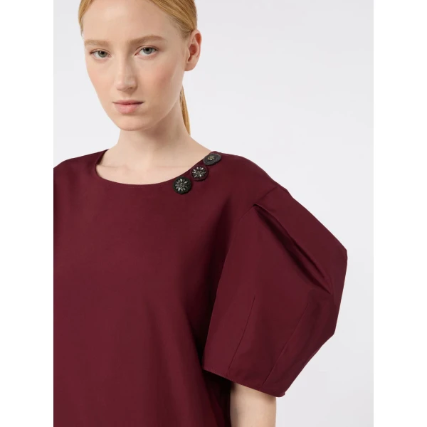 Max Mara Vicolo Cotton Poplin Short Dress in Ruby | Mini Dresses | Coveti