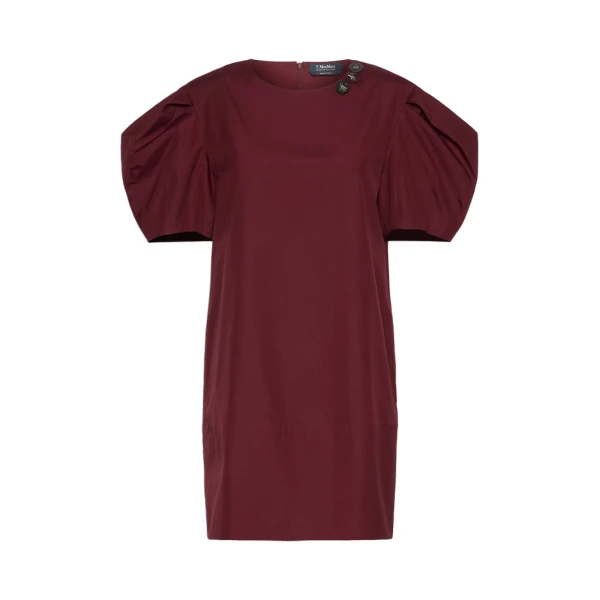 Max Mara Vicolo Cotton Poplin Short Dress in Ruby | Mini Dresses | Coveti
