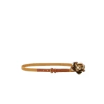 Max Mara Vicolo Linen and Cotton Belt with Brooch in Mustard | Belts | Coveti