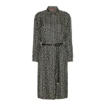 Max Mara Vigile Printed Silk Shirt Dress in Black and White | Shirtdress | Coveti