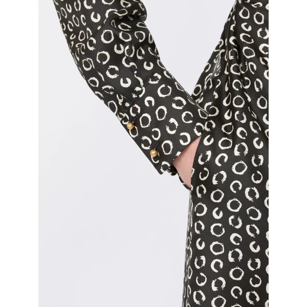 Max Mara Vigile Printed Silk Shirt Dress in Black and White | Shirtdress | Coveti