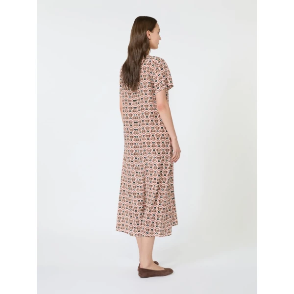 Max Mara Vinci Printed Silk T-Shirt Dress in Antique Rose | Shirtdress | Coveti