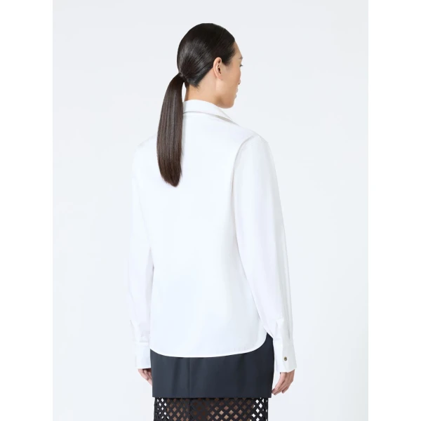 Max Mara Violino Stretch Cotton Shirt in Optical White | Shirts | Coveti