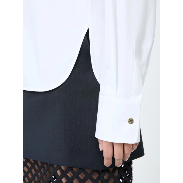 Max Mara Violino Stretch Cotton Shirt in Optical White | Shirts | Coveti
