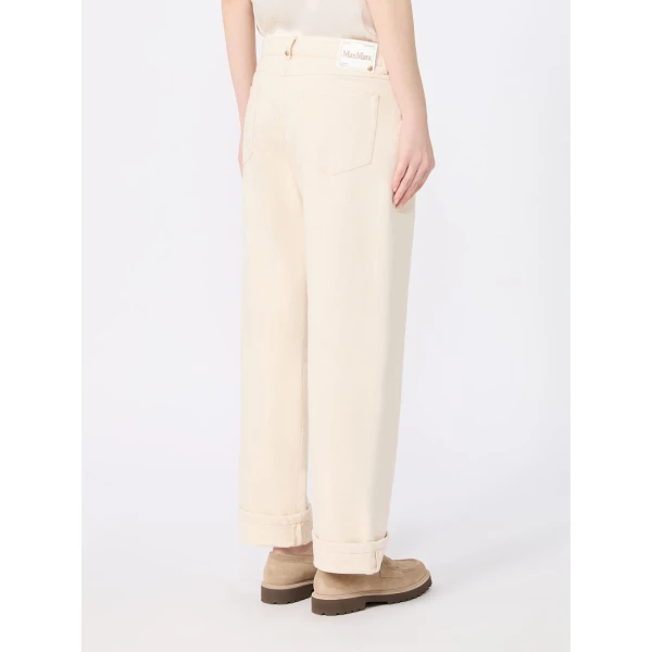 Max Mara Virna Cotton Bull Denim Trousers in Natural | Denim | Coveti