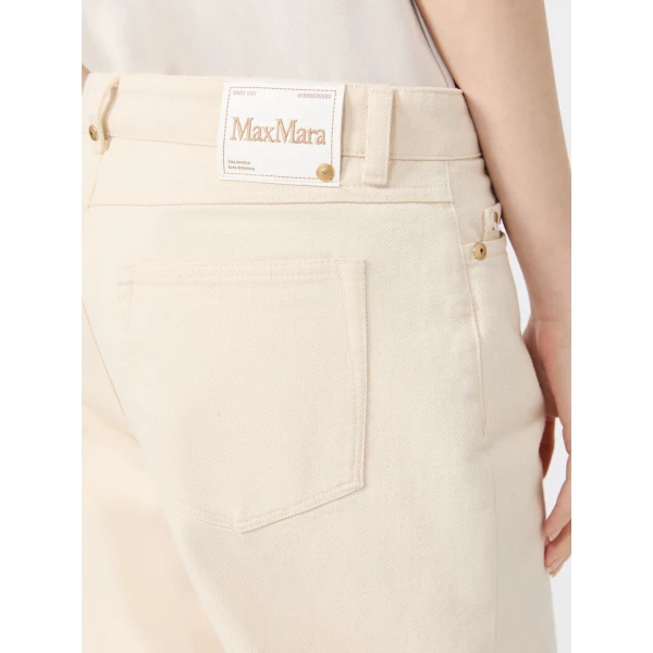 Max Mara Virna Cotton Bull Denim Trousers in Natural | Denim | Coveti