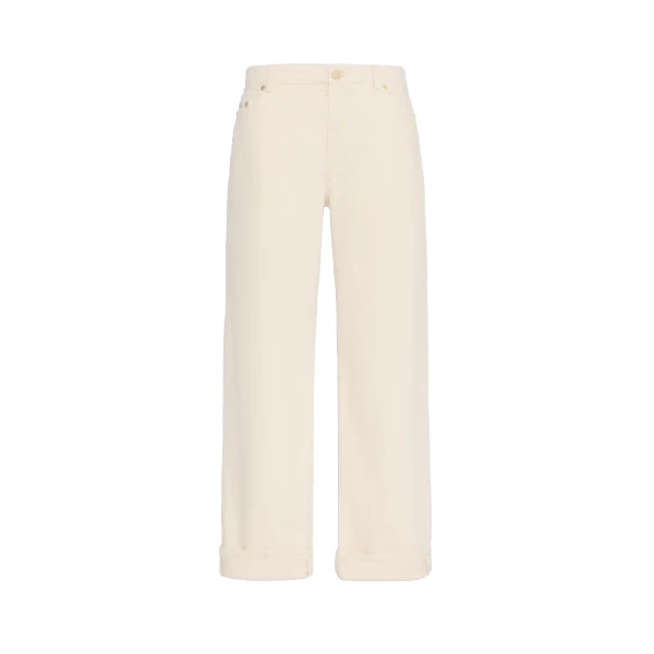 Max Mara Virna Cotton Bull Denim Trousers in Natural | Denim | Coveti