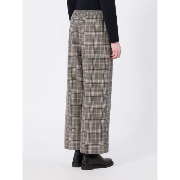 Max Mara Vischio Chequered Wool Flannel Joggers in Ultramarine | Sweatpants | Coveti