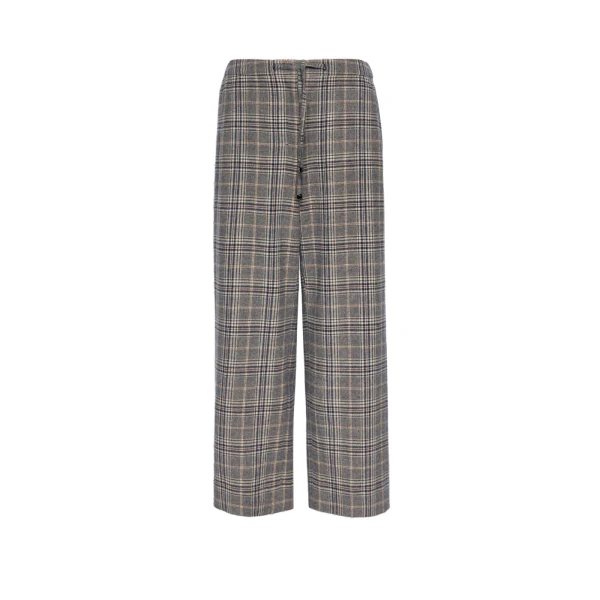 Vischio Chequered Wool Flannel Joggers in Ultramarine