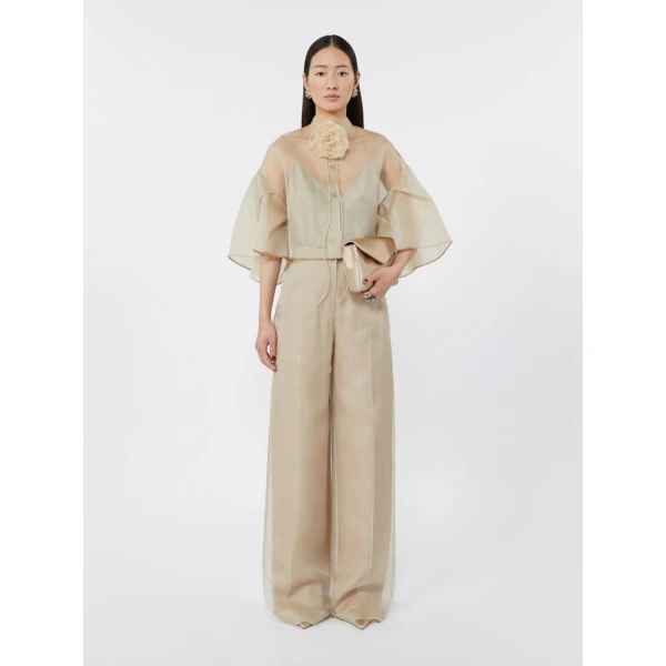 Max Mara Viscose and Silk Satin Clutch Bag in Beige | Clutch Bags | Coveti
