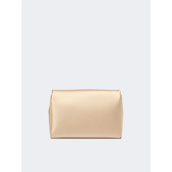 Max Mara Viscose and Silk Satin Clutch Bag in Beige | Clutch Bags | Coveti