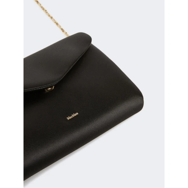 Max Mara Viscose and Silk Satin Clutch Bag in Black | Clutch Bags | Coveti