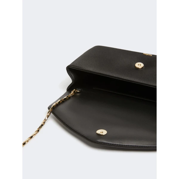 Max Mara Viscose and Silk Satin Clutch Bag in Black | Clutch Bags | Coveti