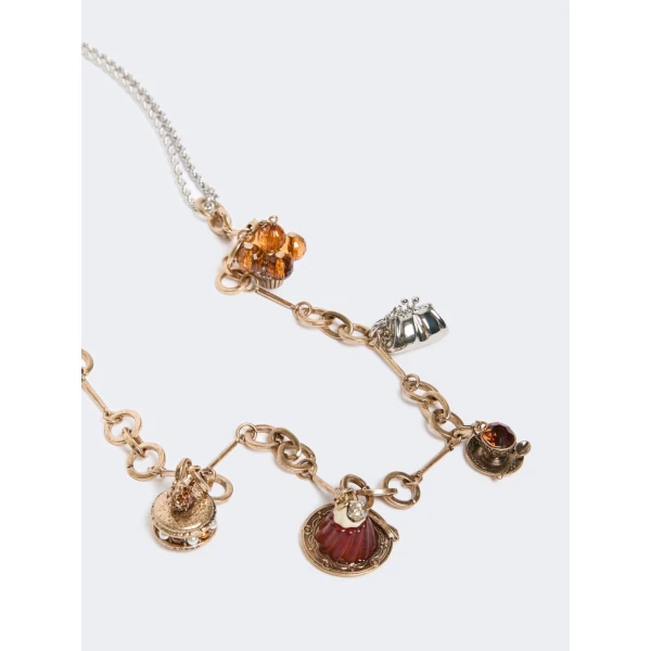 Max Mara Visino Charm Chain Necklace in Gold | Necklace | Coveti