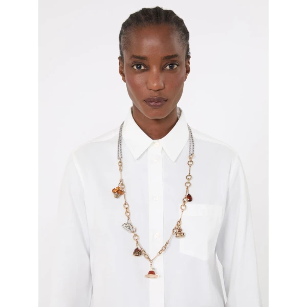 Max Mara Visino Charm Chain Necklace in Gold | Necklace | Coveti