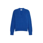 Max Mara Visita Alpaca and Cotton V-Neck Jumper in Cornflower Blue | Sweaters | Coveti