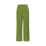 Max Mara Visivo Stretch Wool Palazzo Trousers in Green | Wide leg pants | Coveti