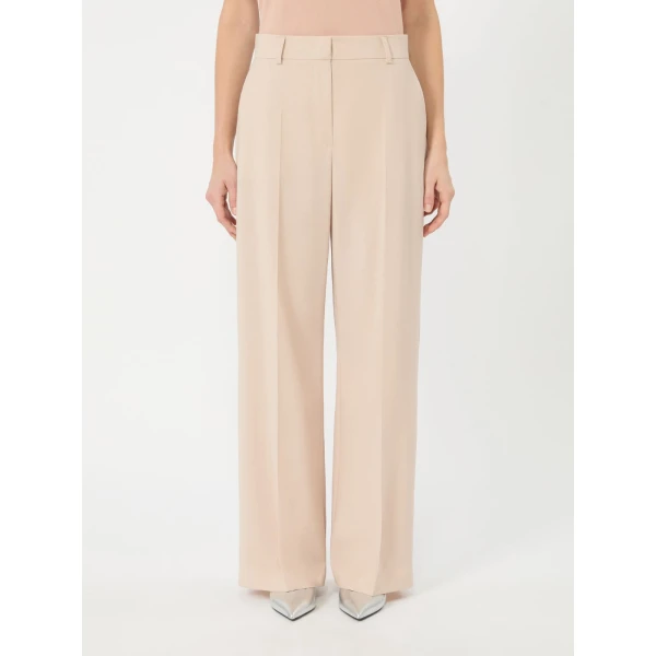 Max Mara Visivo Stretch Wool Palazzo Trousers in Powder Pink | Wide leg pants | Coveti