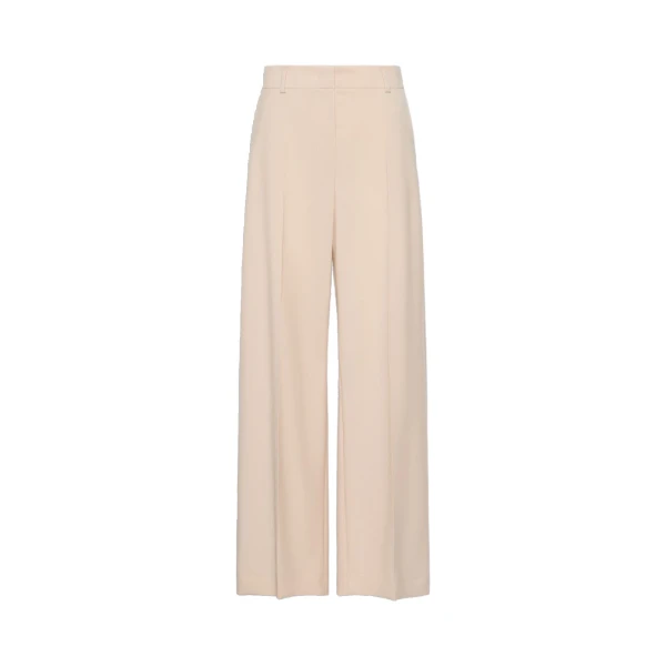 Max Mara Visivo Stretch Wool Palazzo Trousers in Powder Pink | Wide leg pants | Coveti