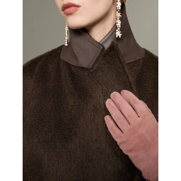 Max Mara Vista Oversized Cashmere and Mohair Coat in Dark Brown | Wool Coat | Coveti